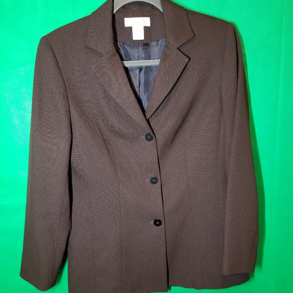 Worthington Women's Size 4P Brown 3 Buttons Blazer Career Party Wedding